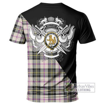 MacPherson Dress Ancient Tartan T-Shirt with Family Crest and Military Logo Style