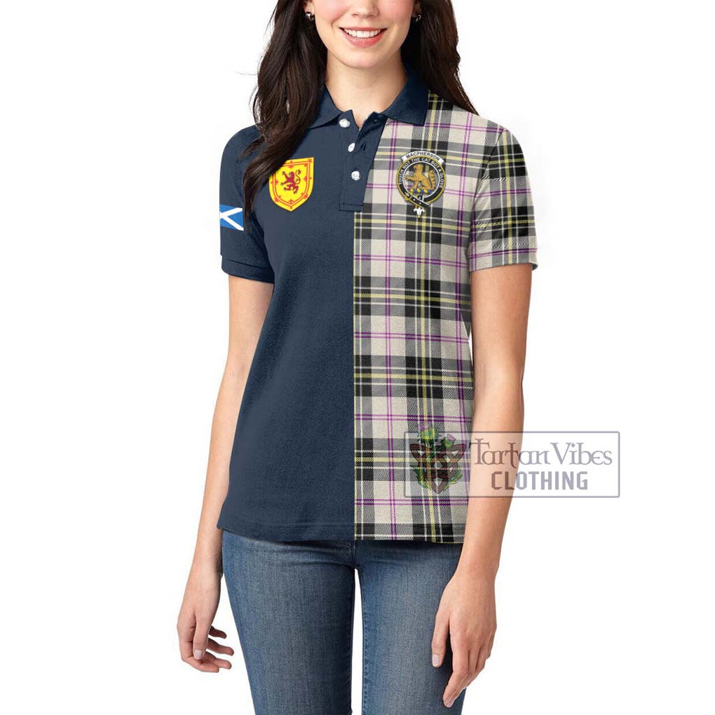 Tartan Vibes Clothing MacPherson Dress Ancient Tartan Women's Polo Shirt with Scottish Lion Royal Arm Half Style