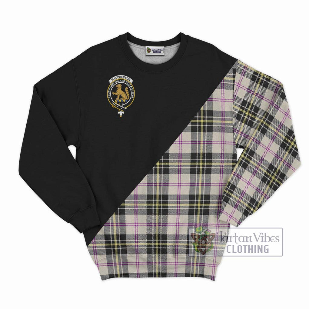 MacPherson Dress Ancient Tartan Sweatshirt with Family Crest and Military Logo Style - Tartanvibesclothing Shop