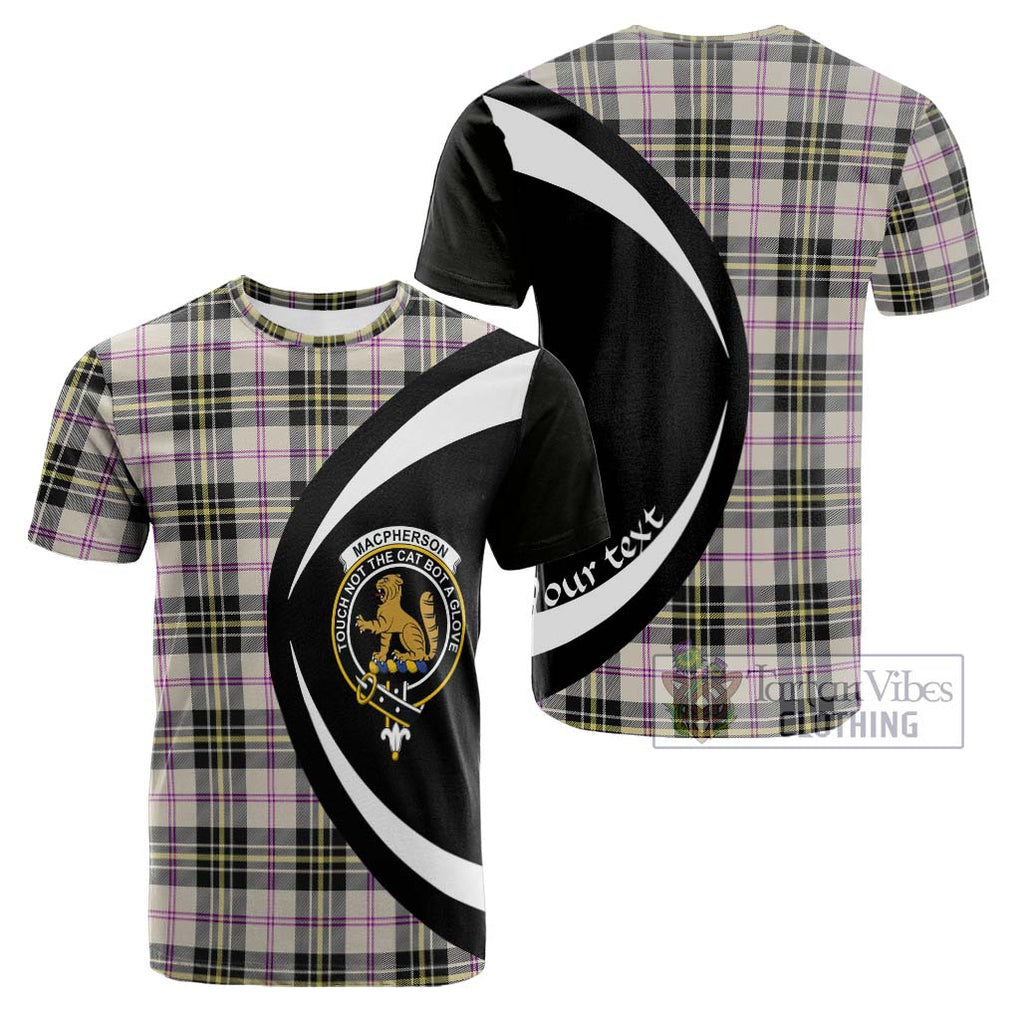 Tartan Vibes Clothing MacPherson Dress Ancient Tartan Cotton T-shirt with Family Crest Circle Style