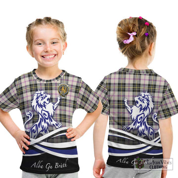 MacPherson Dress Ancient Tartan Kid T-Shirt with Alba Gu Brath Regal Lion Emblem