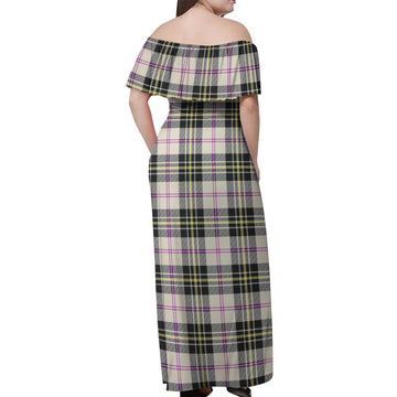 MacPherson Dress Ancient Tartan Off Shoulder Long Dress
