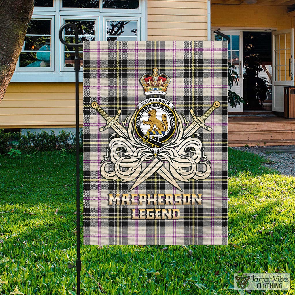 Tartan Vibes Clothing MacPherson Dress Ancient Tartan Flag with Clan Crest and the Golden Sword of Courageous Legacy