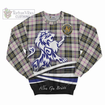 MacPherson Dress Ancient Tartan Sweatshirt with Alba Gu Brath Regal Lion Emblem