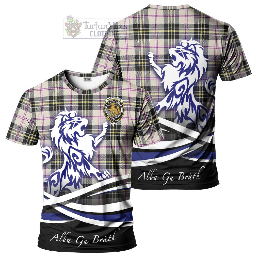 Tartan Vibes Clothing MacPherson Dress Ancient Tartan Cotton T-shirt with Alba Gu Brath Regal Lion Emblem