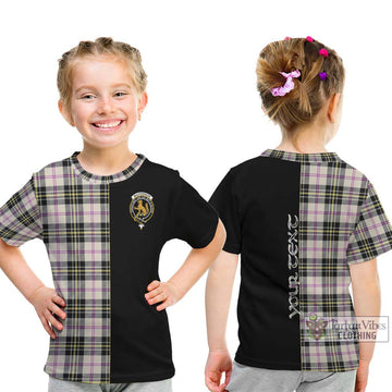 MacPherson Dress Ancient Tartan Kid T-Shirt with Family Crest and Half Of Me Style