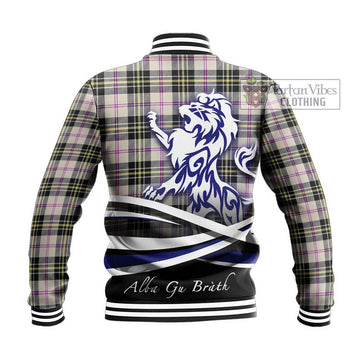 MacPherson Dress Ancient Tartan Baseball Jacket with Alba Gu Brath Regal Lion Emblem