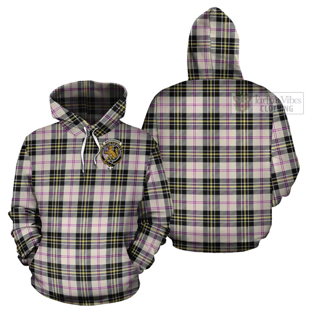 Tartan Vibes Clothing MacPherson Dress Ancient Tartan Cotton Hoodie with Family Crest