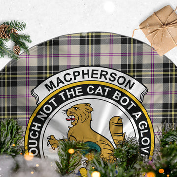 MacPherson Dress Ancient Tartan Christmas Tree Skirt with Family Crest