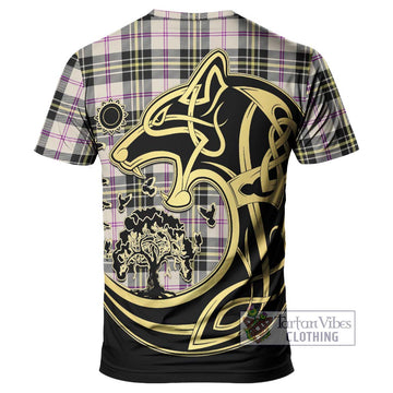 MacPherson Dress Ancient Tartan T-Shirt with Family Crest Celtic Wolf Style