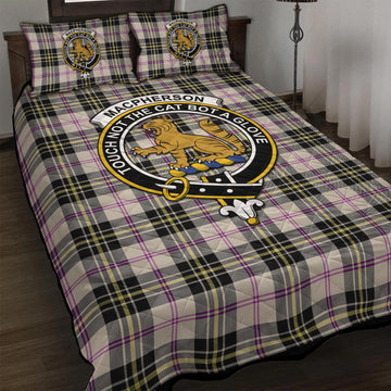 MacPherson Dress Ancient Tartan Quilt Bed Set with Family Crest