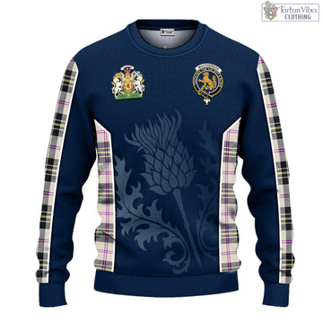 MacPherson Dress Ancient Tartan Knitted Sweatshirt with Family Crest and Scottish Thistle Vibes Sport Style