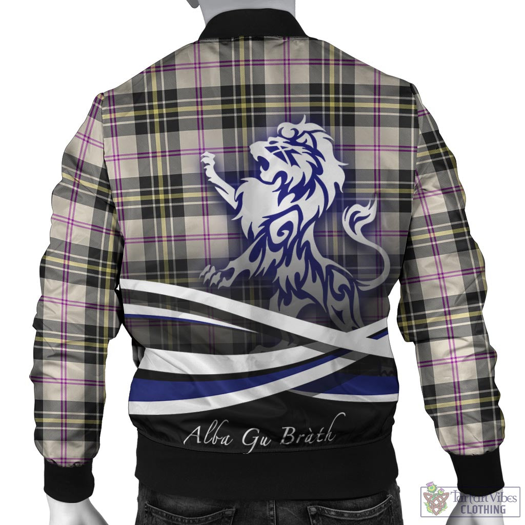 Tartan Vibes Clothing MacPherson Dress Ancient Tartan Bomber Jacket with Alba Gu Brath Regal Lion Emblem