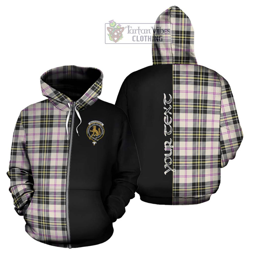 MacPherson Dress Ancient Tartan Hoodie with Family Crest and Half Of Me Style - Tartanvibesclothing Shop