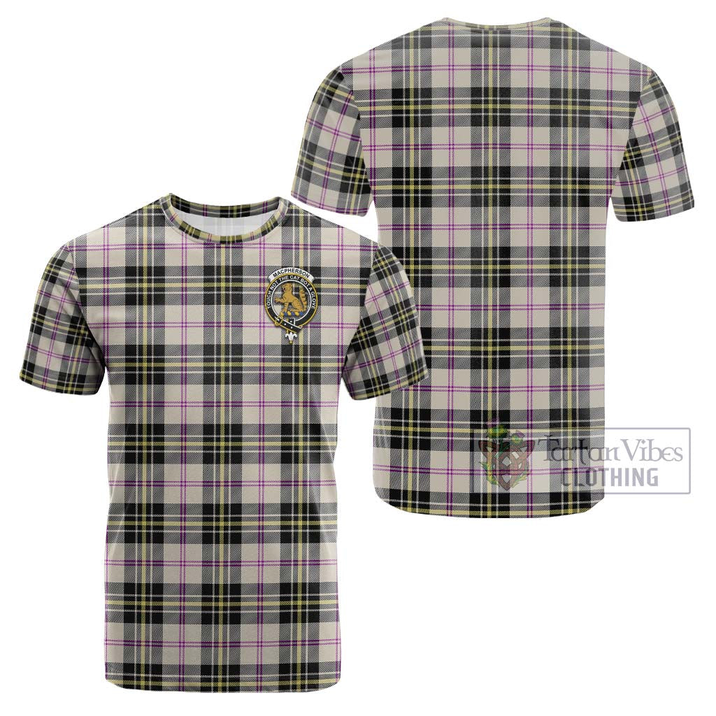 Tartan Vibes Clothing MacPherson Dress Ancient Tartan Cotton T-Shirt with Family Crest