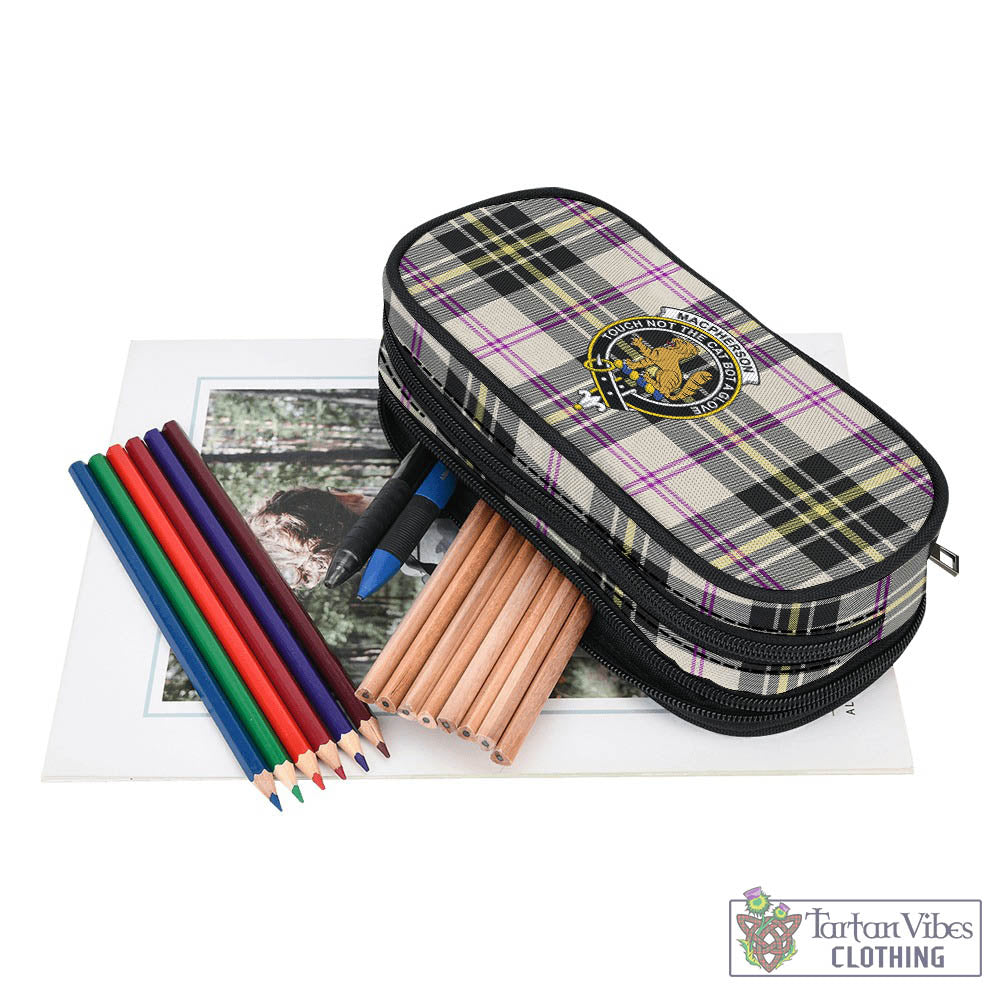 Tartan Vibes Clothing MacPherson Dress Ancient Tartan Pen and Pencil Case with Family Crest