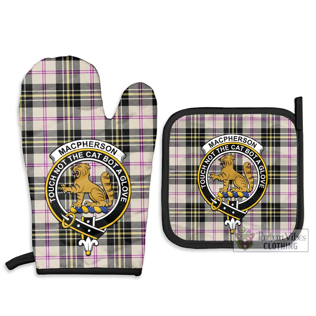 Tartan Vibes Clothing MacPherson Dress Ancient Tartan Combo Oven Mitt & Pot-Holder with Family Crest