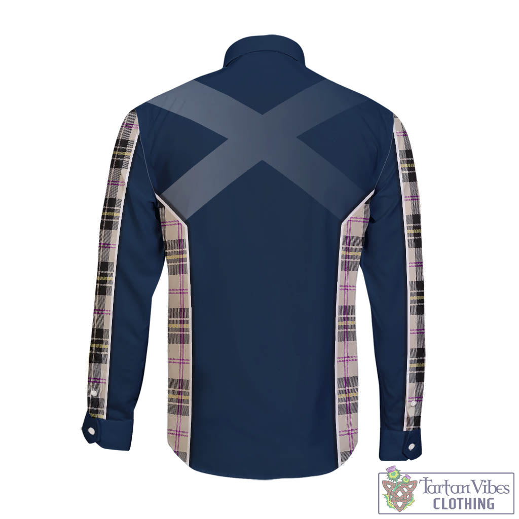 Tartan Vibes Clothing MacPherson Dress Ancient Tartan Long Sleeve Button Up Shirt with Family Crest and Scottish Thistle Vibes Sport Style