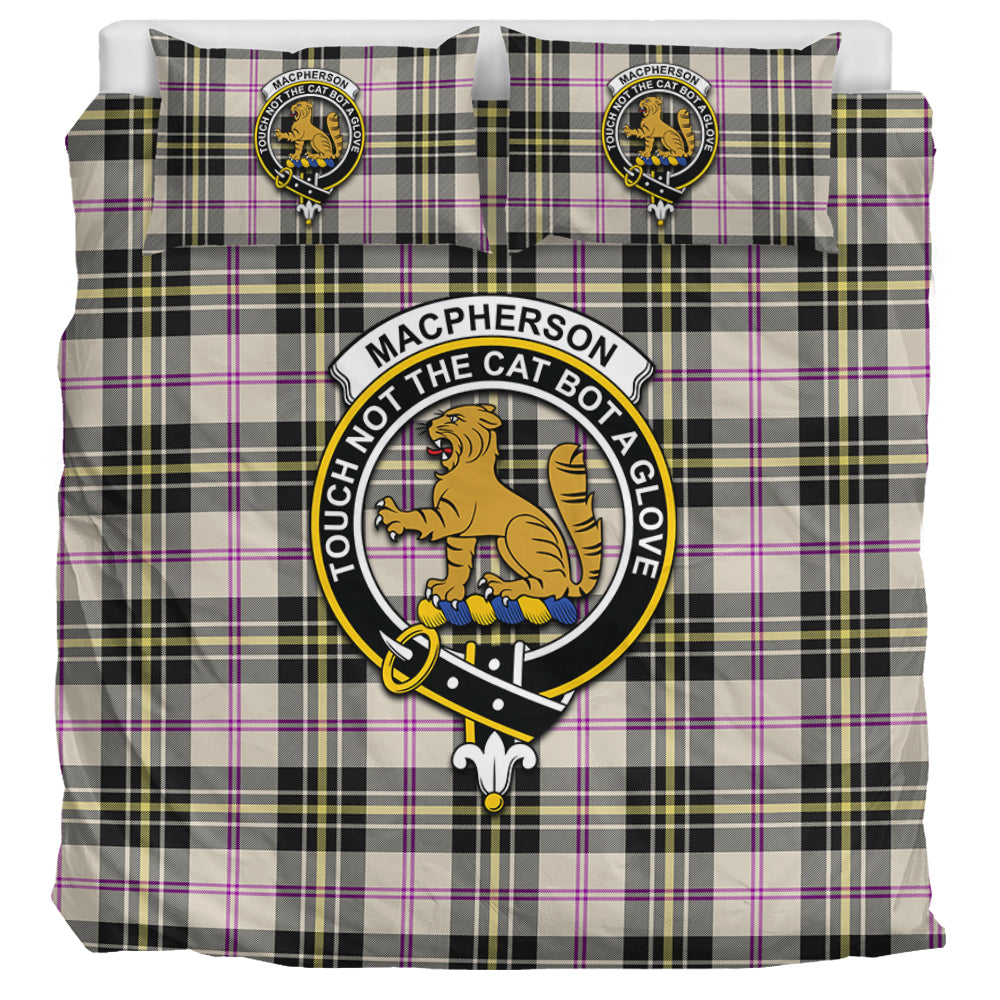 MacPherson Dress Ancient Tartan Bedding Set with Family Crest UK Bedding Set UK Super King 104*94 inch - Tartan Vibes Clothing