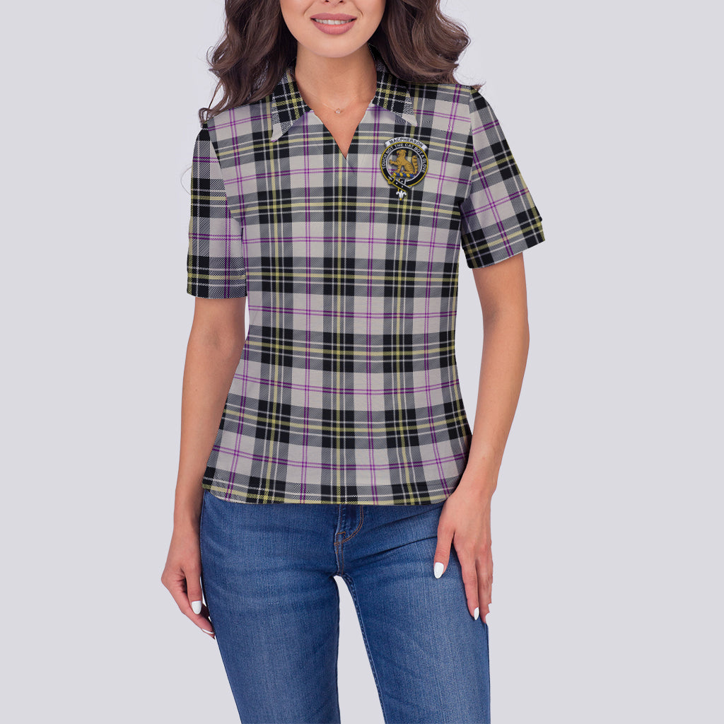 MacPherson Dress Ancient Tartan Polo Shirt with Family Crest For Women - Tartan Vibes Clothing