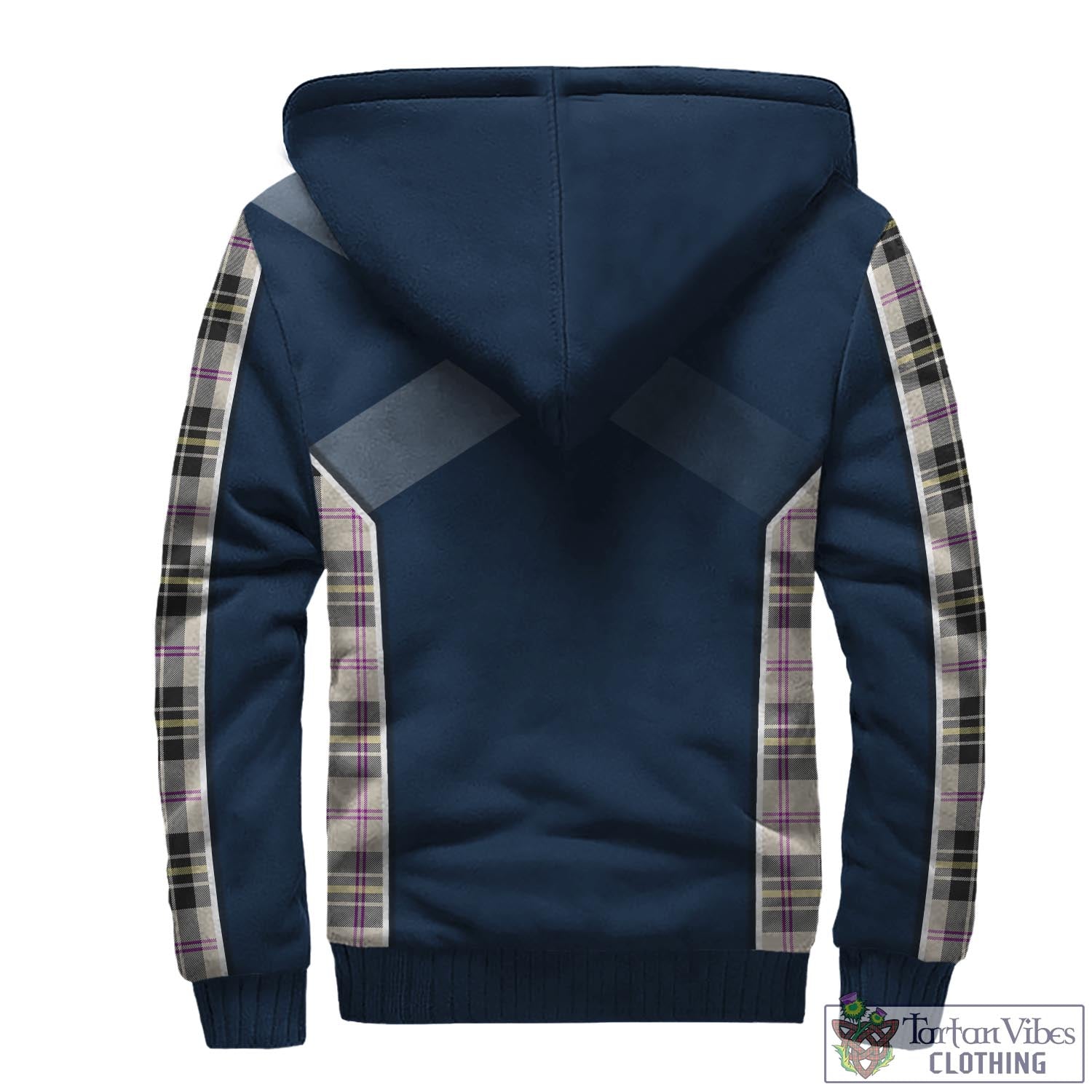 Tartan Vibes Clothing MacPherson Dress Ancient Tartan Sherpa Hoodie with Family Crest and Scottish Thistle Vibes Sport Style