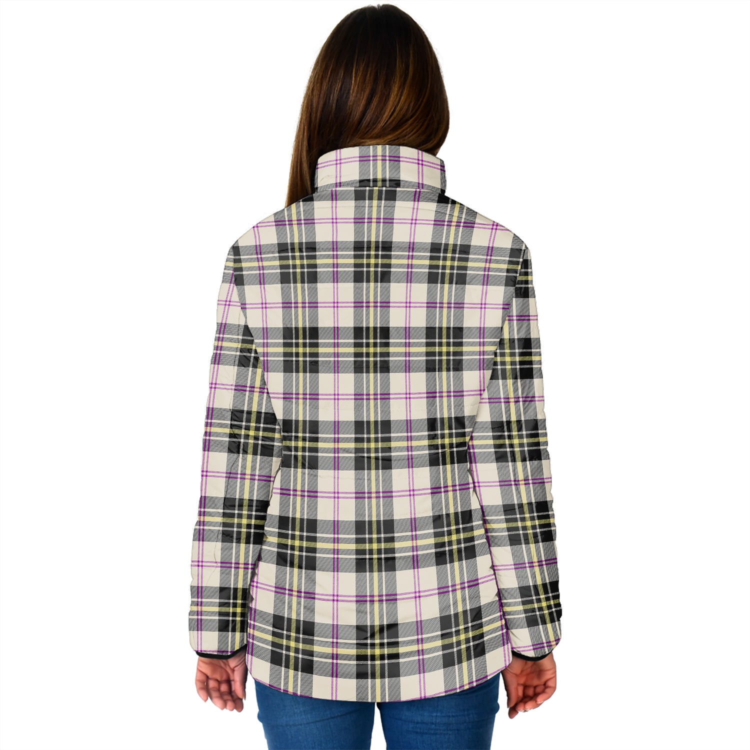 MacPherson Dress Ancient Tartan Padded Jacket with Family Crest - Tartanvibesclothing