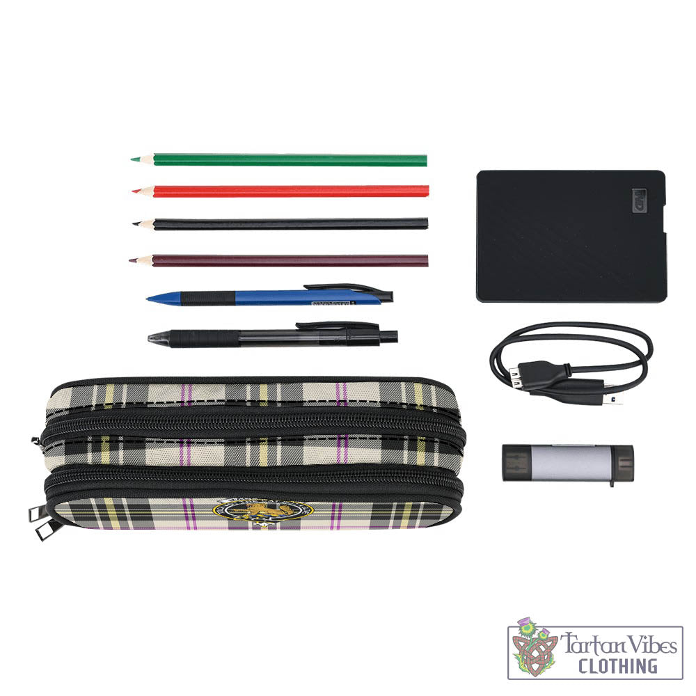 Tartan Vibes Clothing MacPherson Dress Ancient Tartan Pen and Pencil Case with Family Crest