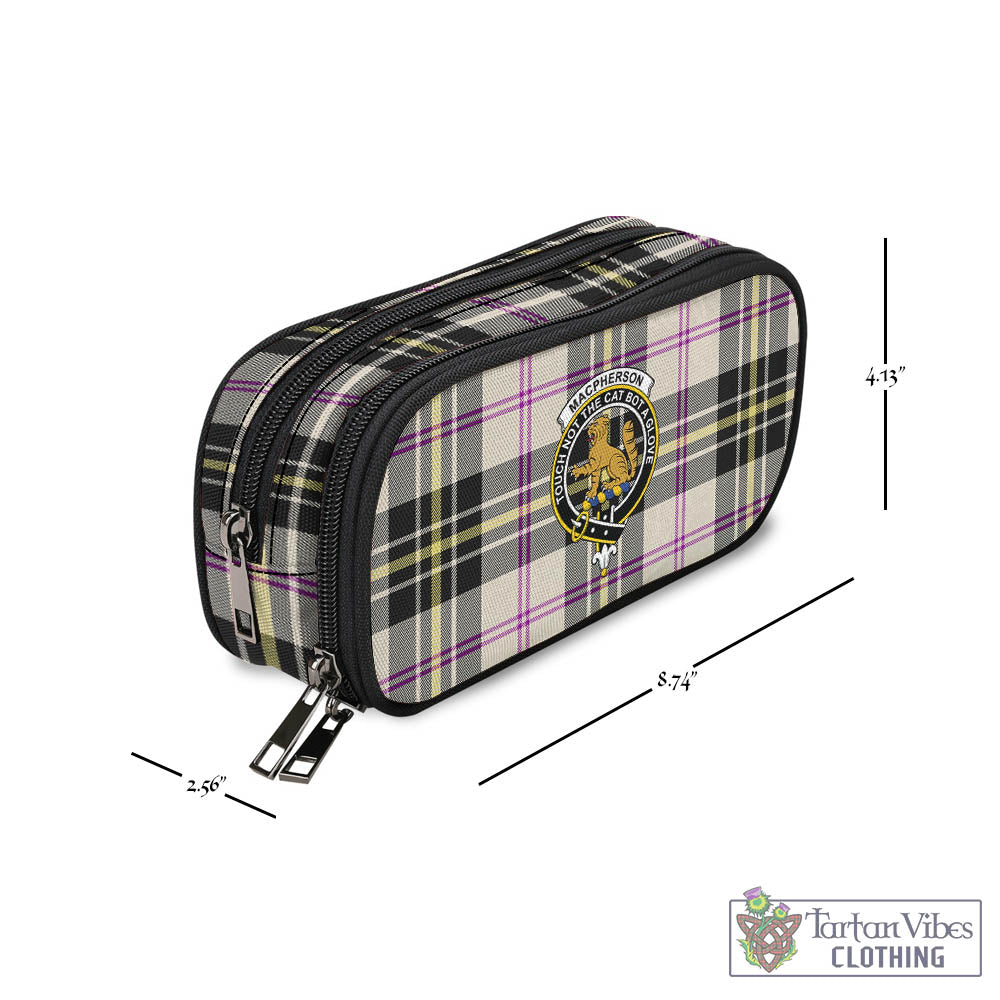 Tartan Vibes Clothing MacPherson Dress Ancient Tartan Pen and Pencil Case with Family Crest