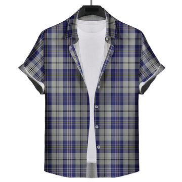 MacPherson Dress Blue Tartan Short Sleeve Button Down Shirt