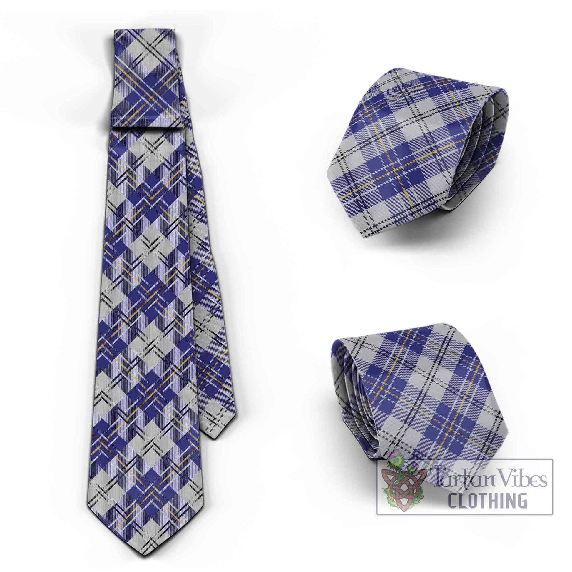 Tartan Vibes Clothing MacPherson Dress Blue Tartan Classic Necktie Cross Style