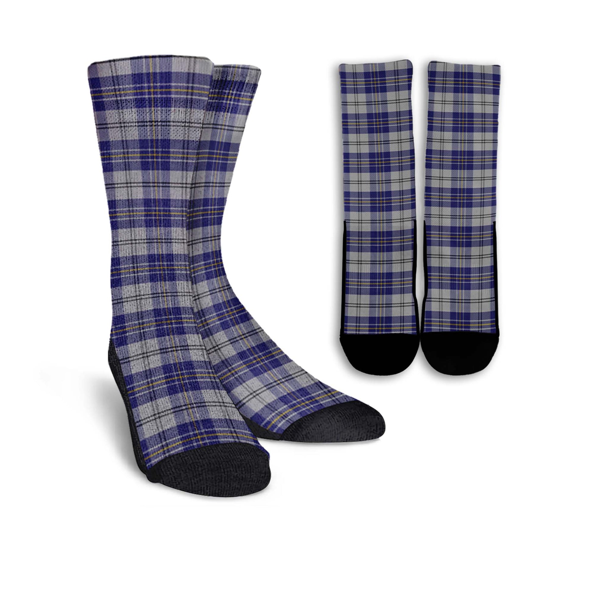 MacPherson Dress Blue Tartan Crew Socks - Tartanvibesclothing