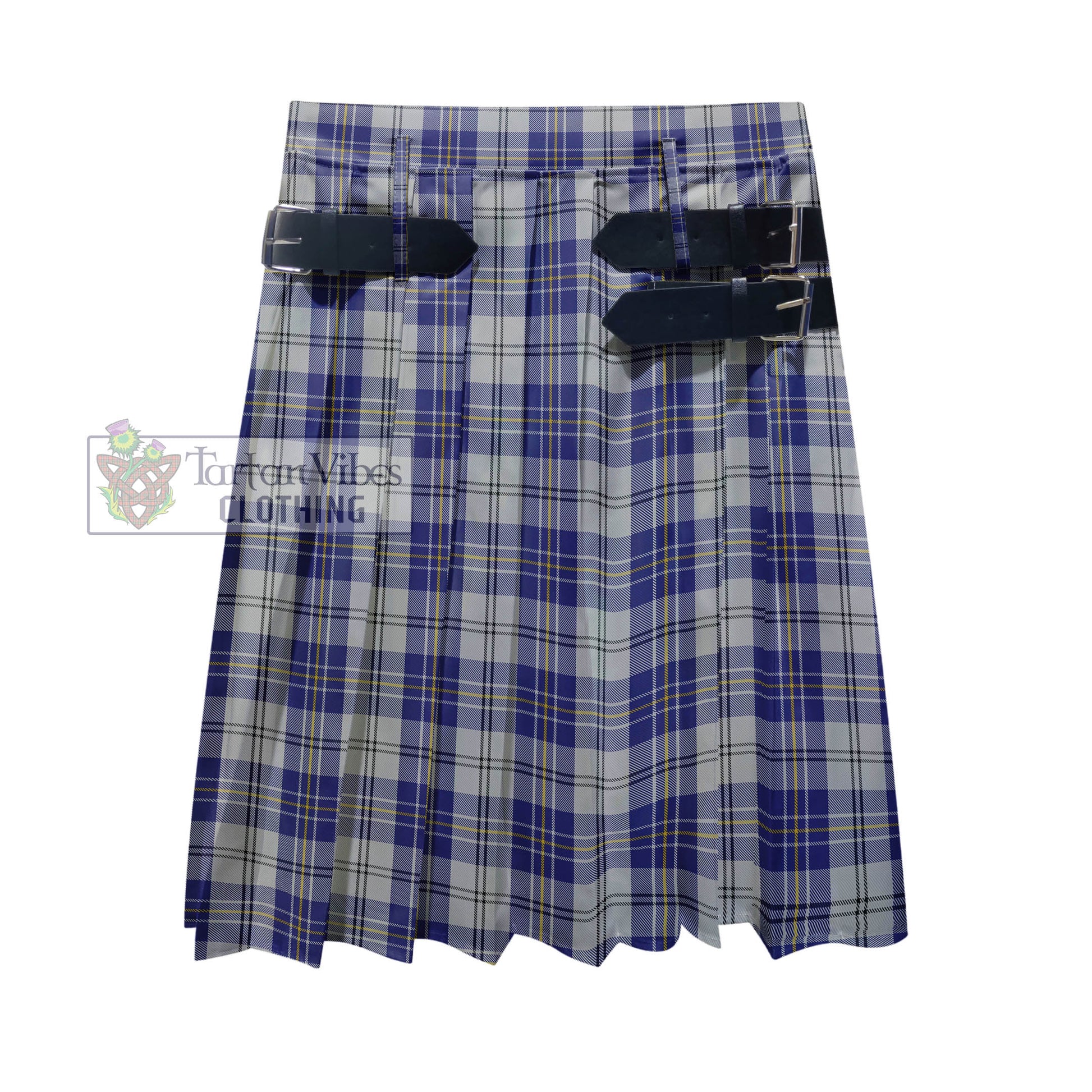 Tartan Vibes Clothing MacPherson Dress Blue Tartan Men's Pleated Skirt - Fashion Casual Retro Scottish Style