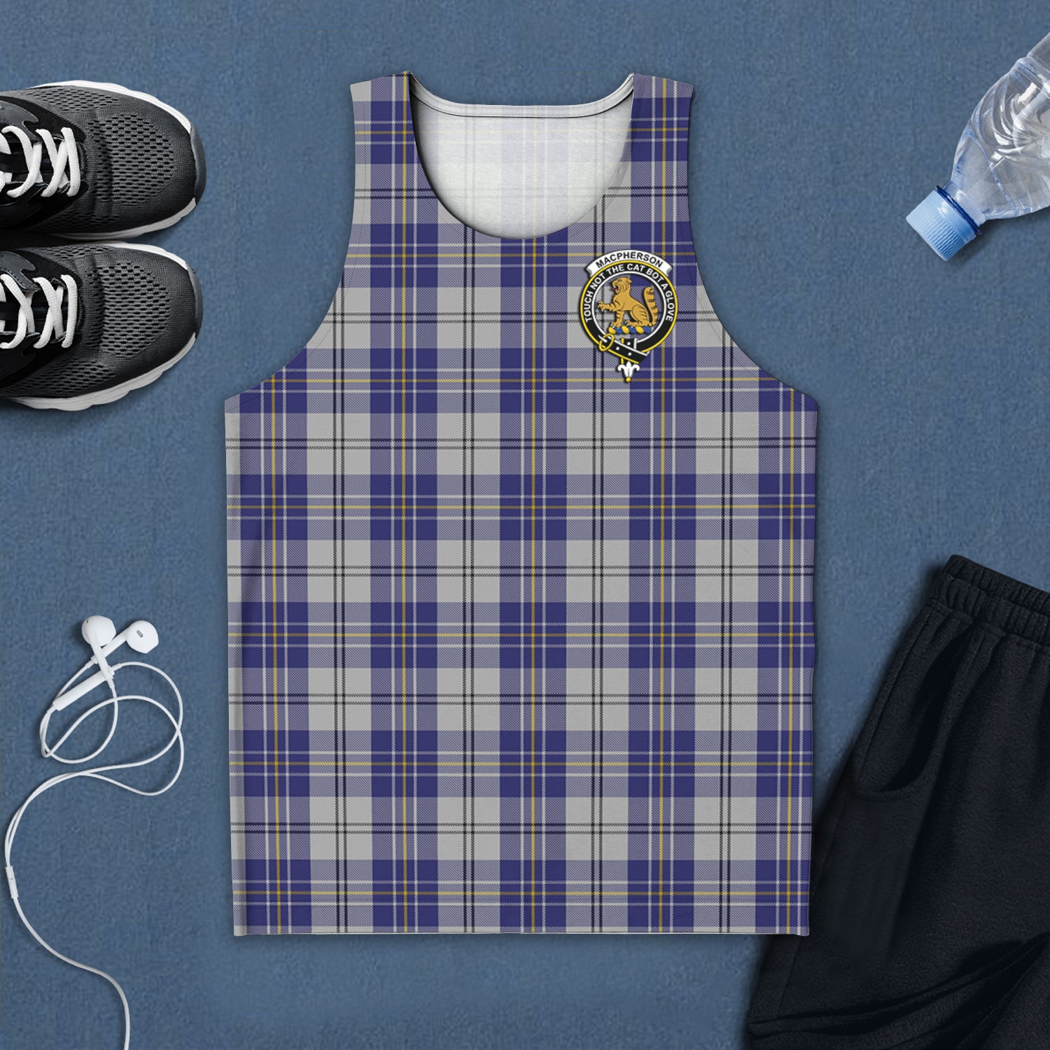 macpherson-dress-blue-tartan-mens-tank-top-with-family-crest