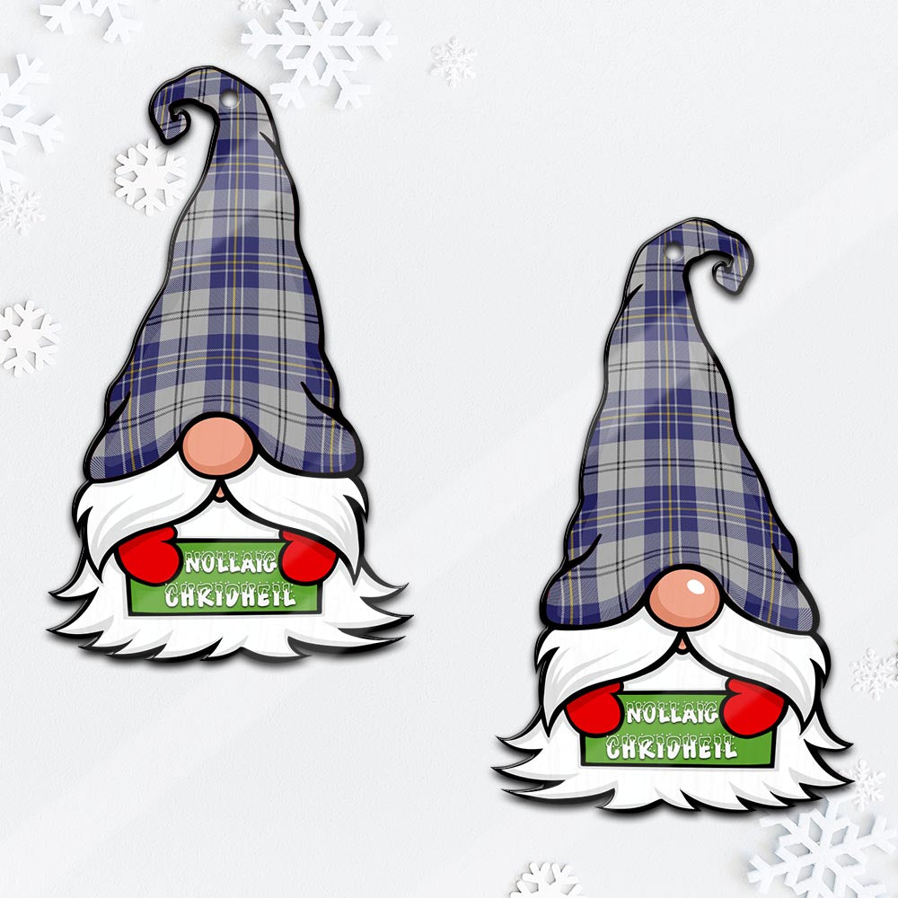 MacPherson Dress Blue Gnome Christmas Ornament with His Tartan Christmas Hat Mica Ornament - Tartanvibesclothing