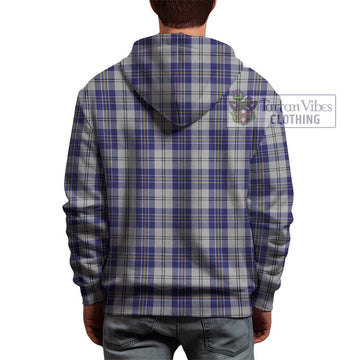 MacPherson Dress Blue Tartan Hoodie with Family Crest DNA In Me Style