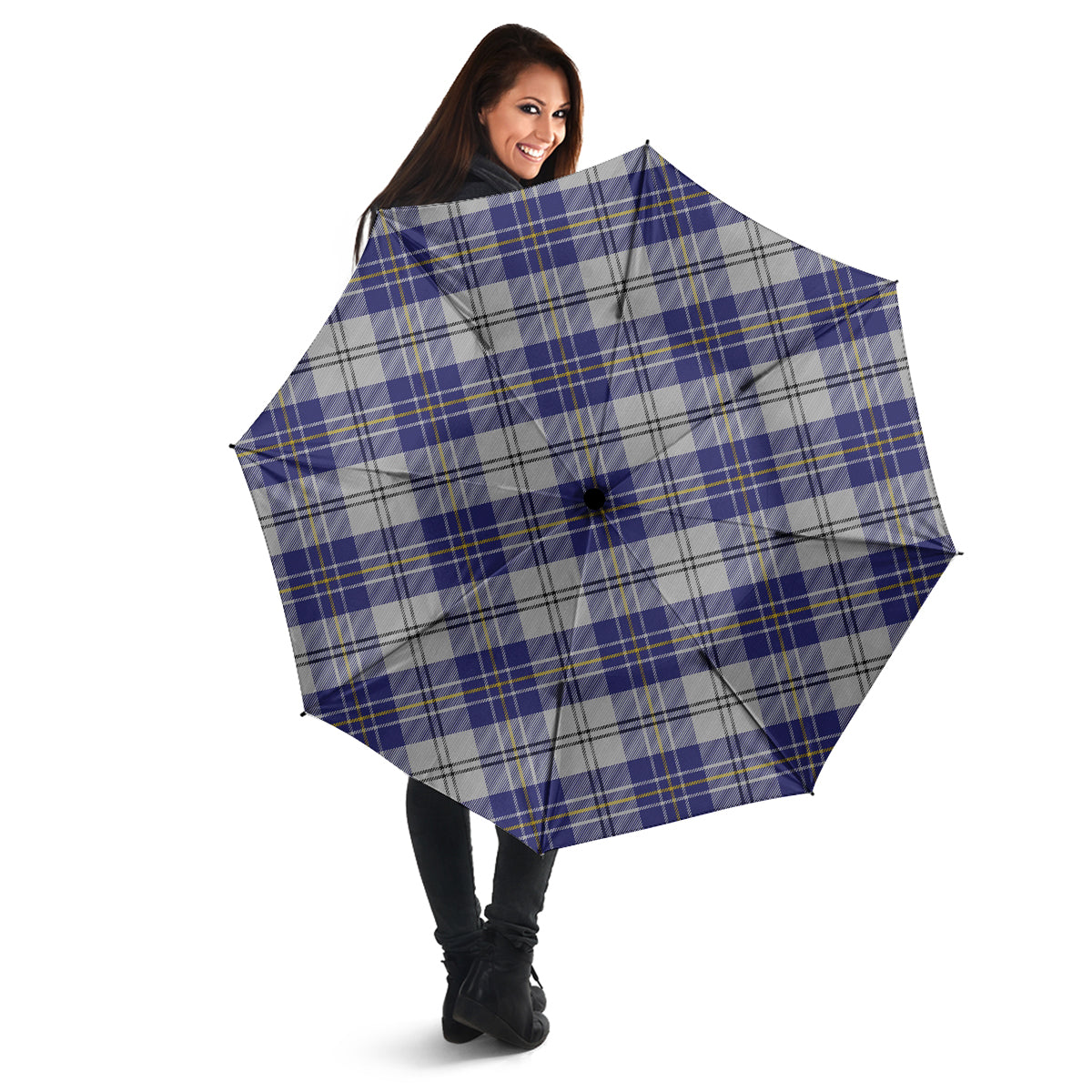 MacPherson Dress Blue Tartan Umbrella - Tartanvibesclothing