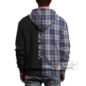 MacPherson Dress Blue Tartan Hoodie with Family Crest and Half Of Me Style