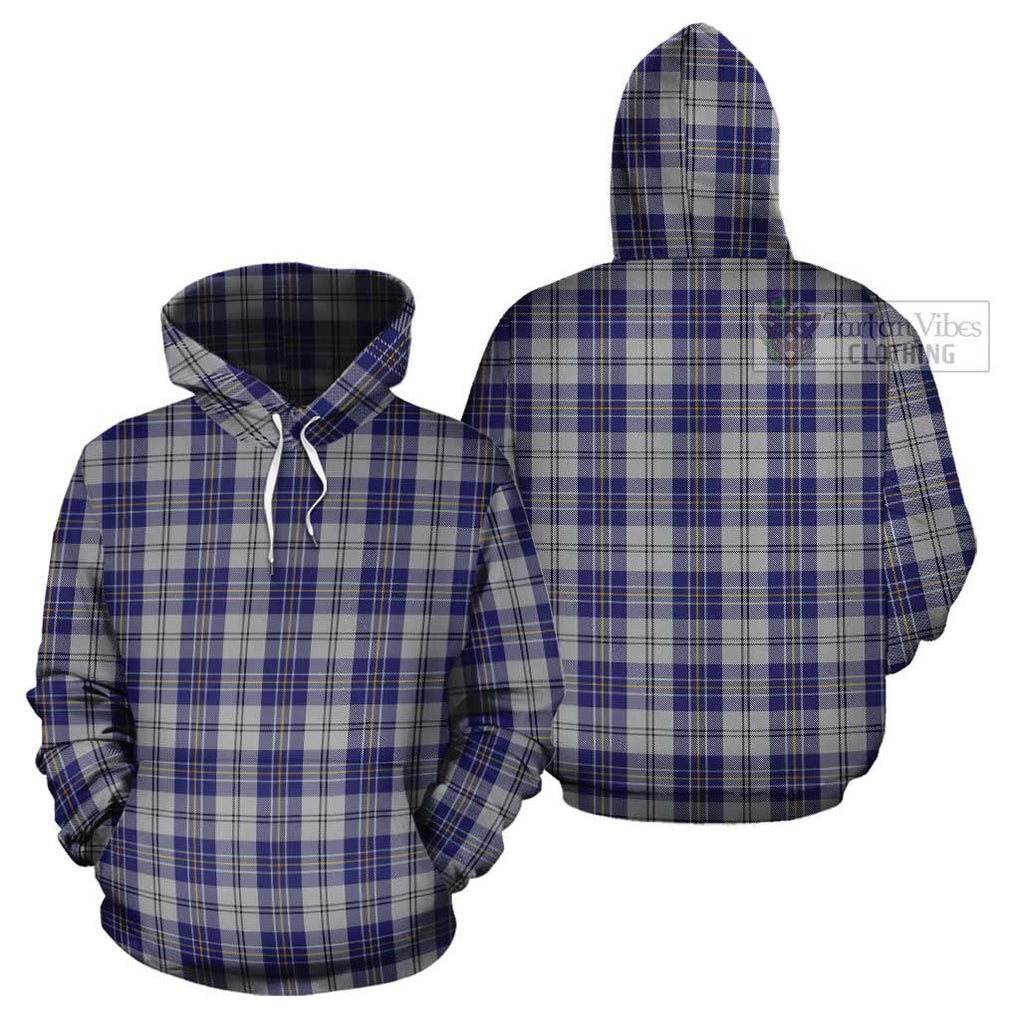 MacPherson Dress Blue Tartan Cotton Hoodie Pullover Hoodie - Tartan Vibes Clothing