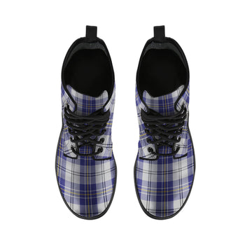 MacPherson Dress Blue Tartan Leather Boots