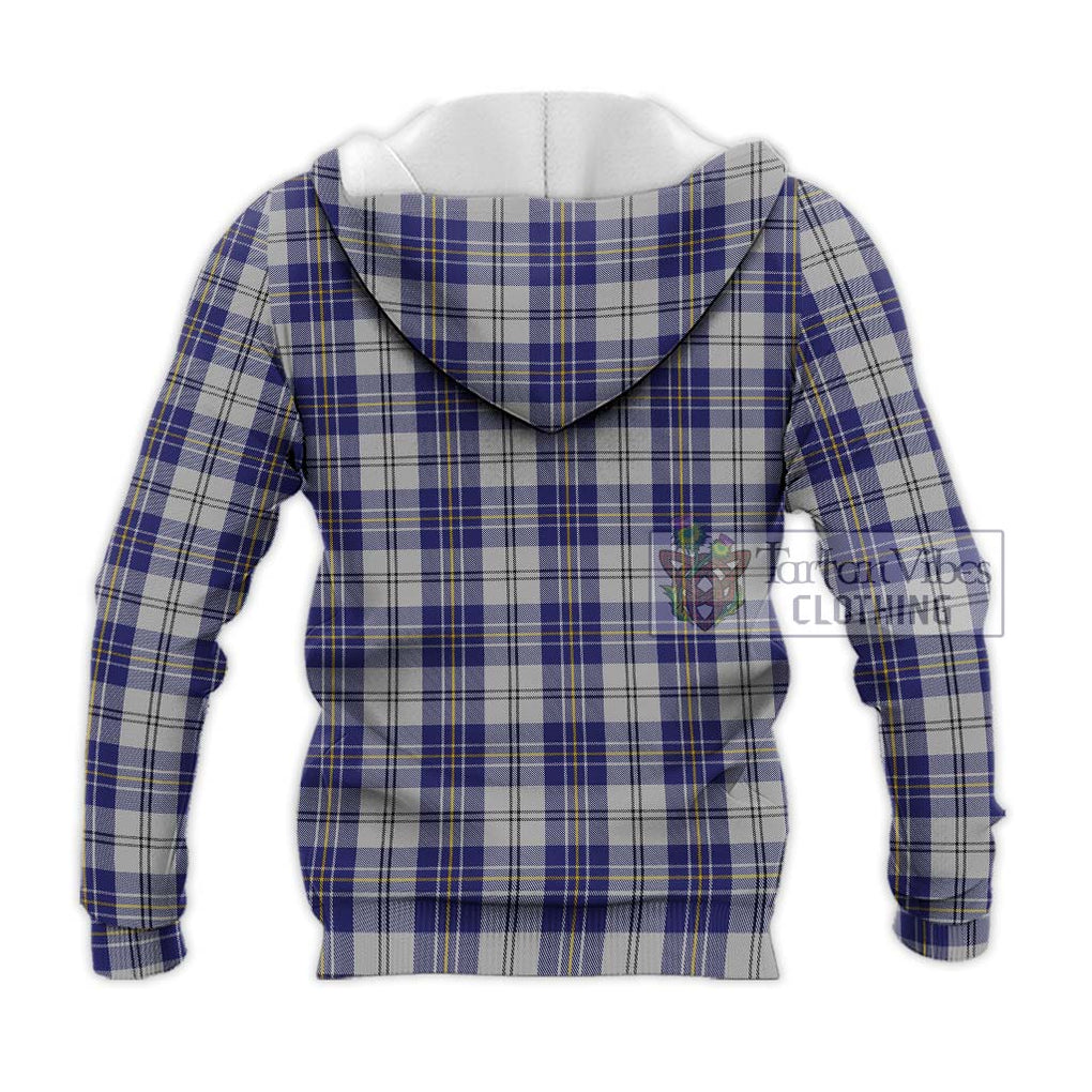 MacPherson Dress Blue Tartan Knitted Hoodie with Family Crest DNA In Me Style - Tartanvibesclothing Shop