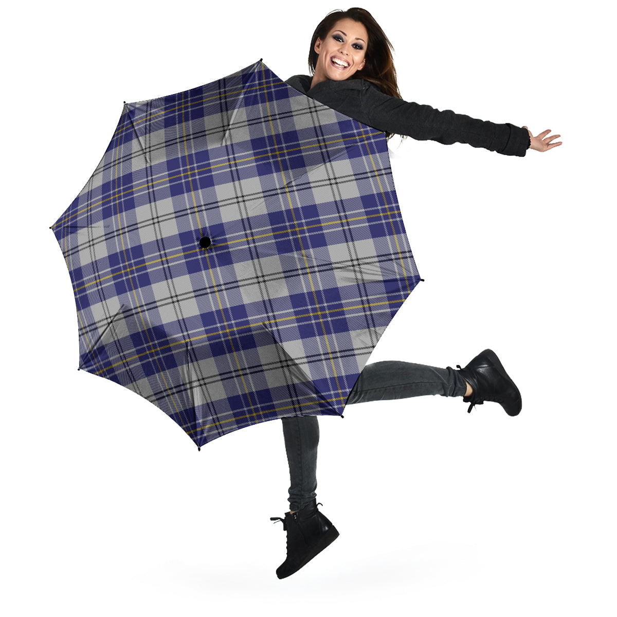 MacPherson Dress Blue Tartan Umbrella - Tartanvibesclothing