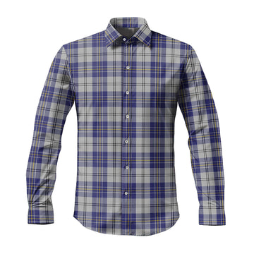 MacPherson Dress Blue Tartan Long Sleeve Button Up Shirt