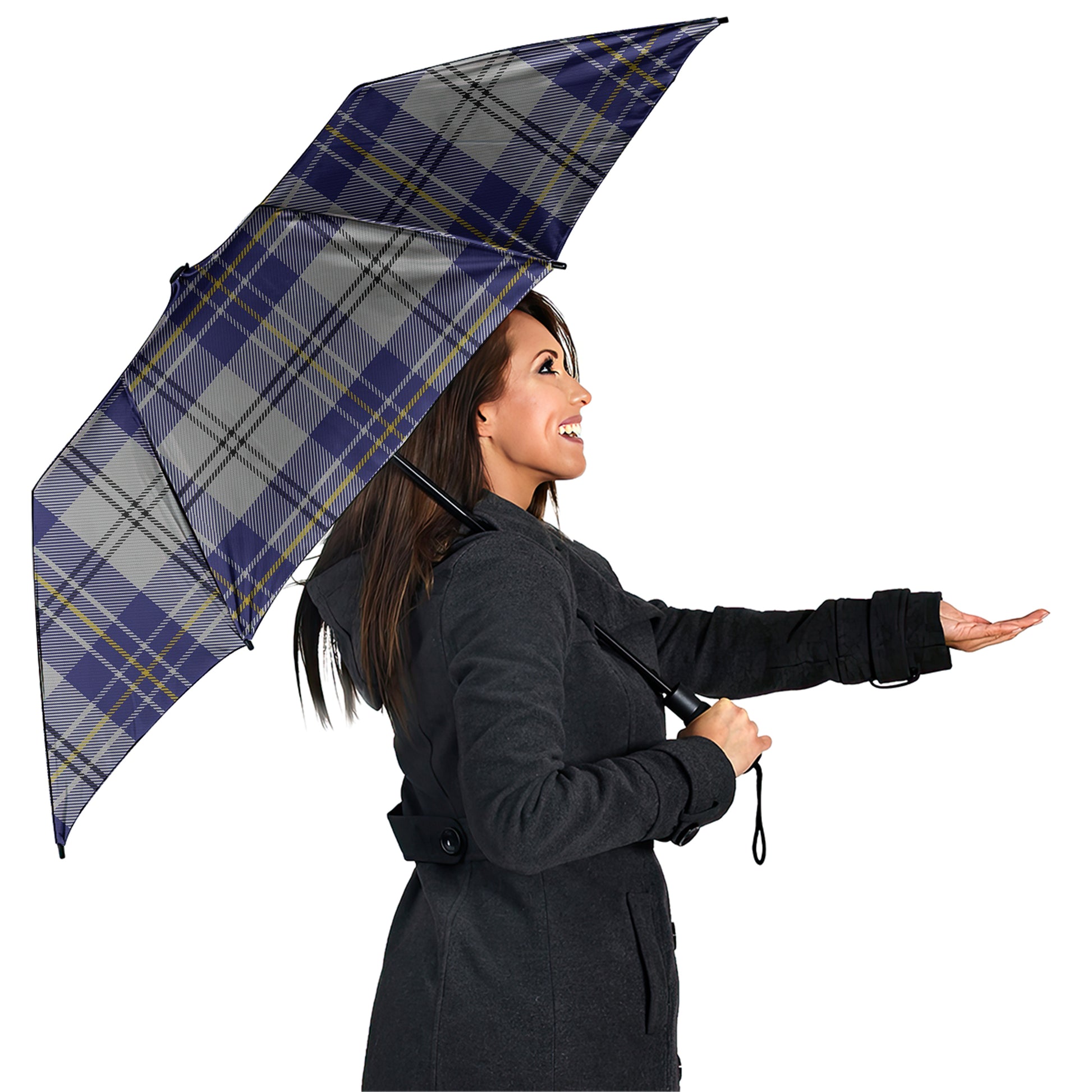 MacPherson Dress Blue Tartan Umbrella - Tartanvibesclothing