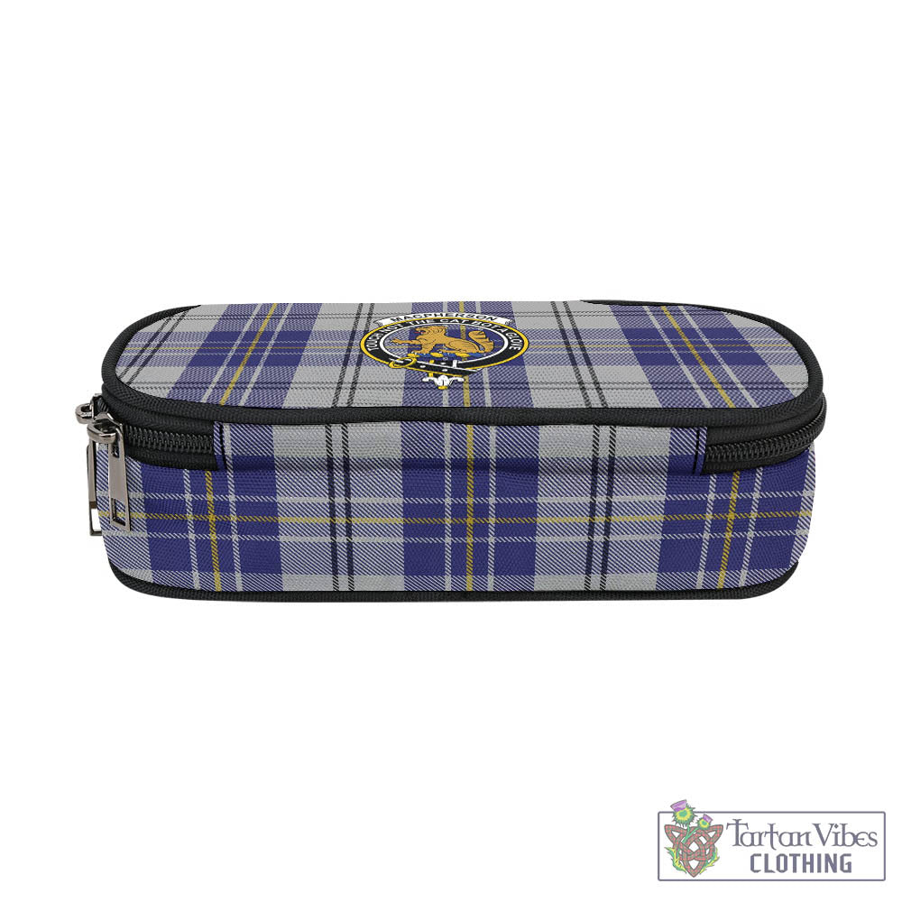 Tartan Vibes Clothing MacPherson Dress Blue Tartan Pen and Pencil Case with Family Crest