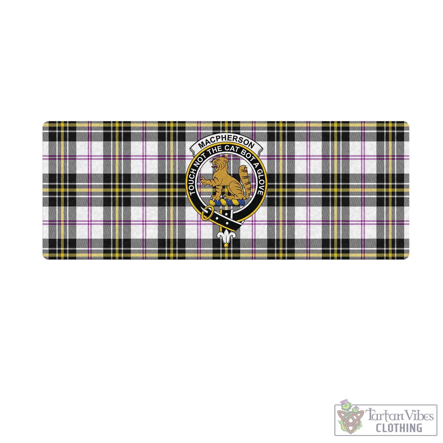 Tartan Vibes Clothing MacPherson Dress Modern Tartan Mouse Pad with Family Crest