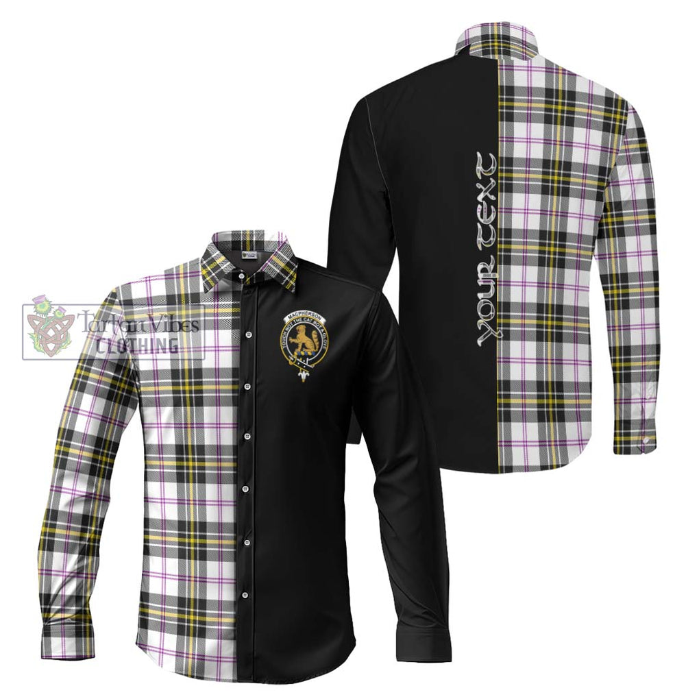 MacPherson Dress Modern Tartan Long Sleeve Button Shirt with Family Crest and Half Of Me Style Men's Shirt S - Tartanvibesclothing Shop