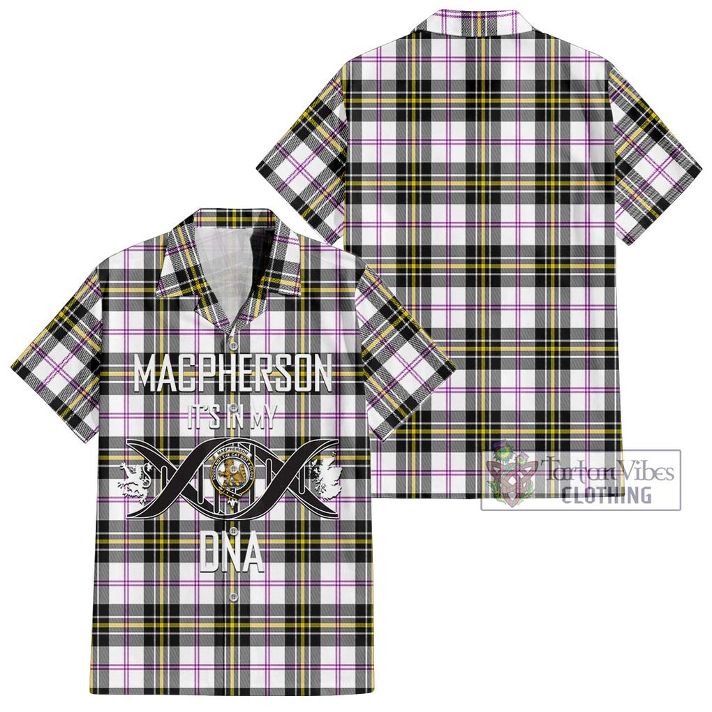 MacPherson Dress Modern Tartan Short Sleeve Button Shirt with Family Crest DNA In Me Style Kid - Tartanvibesclothing Shop