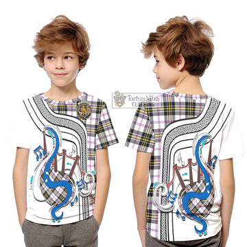 MacPherson Dress Modern Tartan Kid T-Shirt with Epic Bagpipe Style