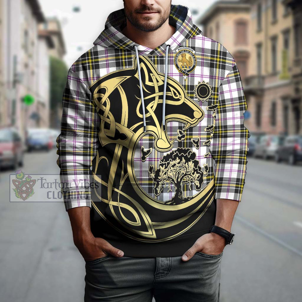 MacPherson Dress Modern Tartan Hoodie with Family Crest Celtic Wolf Style Zip Hoodie - Tartan Vibes Clothing