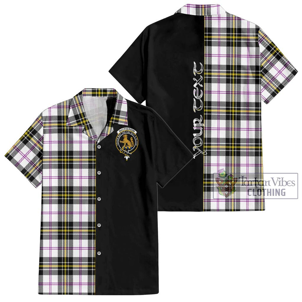 MacPherson Dress Modern Tartan Short Sleeve Button Shirt with Family Crest and Half Of Me Style Kid - Tartanvibesclothing Shop